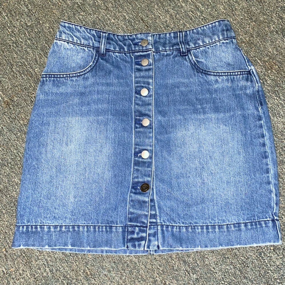 Button Up Jean Skirt